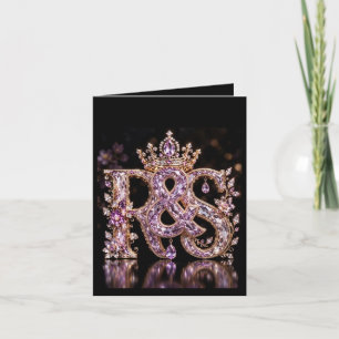 Invitación Lujo Monograma RS de Oro y Cristal
