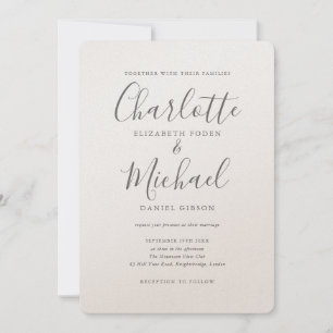 Invitación Lujo Romántico Elegante Firma Script Boda