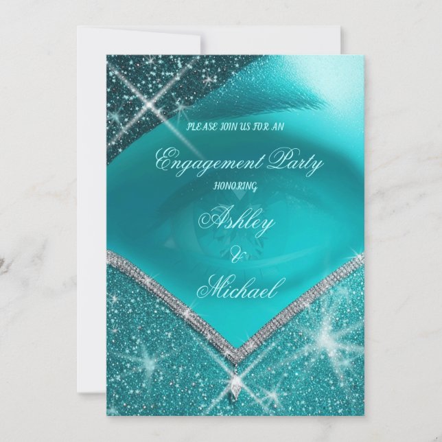 Invitación Lujo sofisticado verde turquesa EyE de moda (Anverso)