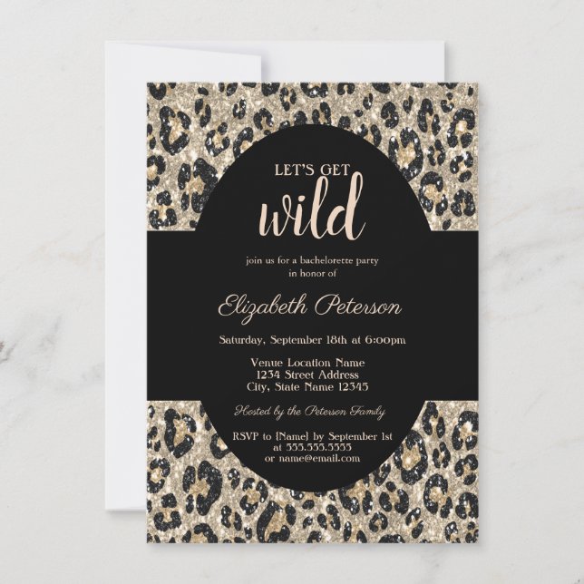 Invitación Lujo Vamos a Volvernos Salvajes Brillo Estampado d (Anverso)