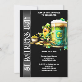 Invitación Lujosa leprechaun de oro shamrock cerveza irlandes