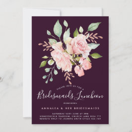 Invitación Lujosas rosas rosas rosas y Purpurinas de novias L