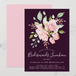 Invitación Lujosas rosas rosas rosas y Purpurinas de novias L