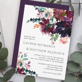 Invitación Lujoso Boda de Bouquet color Púrpura Oscuro
