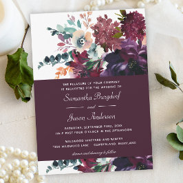 Invitación Lujoso Boda de color acuático elegante