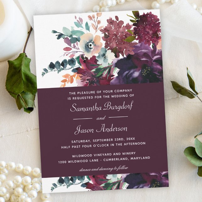 Invitación Lujoso Boda de color acuático elegante (Subido por el creador)