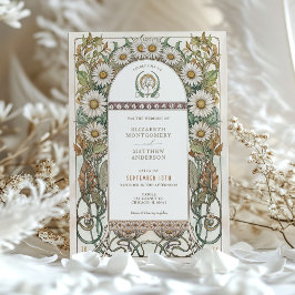 Invitación Lujoso Boda de Daisy Floral Art Nouveau