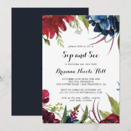 Invitación Lujoso Boho Floral Sip and See