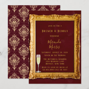 Invitación Lujoso Burgundy & Gold Royal Brunch & Bubbly