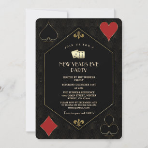 Invitación Lujoso Casino Vegas Gold Gatsby Nochevieja