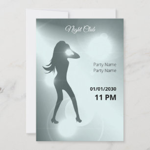 Invitación Lujoso Chica de danza brillante de agua Silhouette