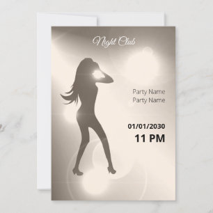 Invitación Lujoso Chica de danza brillante y arenosa Silhouet