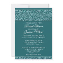 Lujoso Esmeralda Lace Elegante Bridal Shower Invit