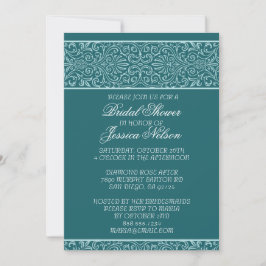 Invitación Lujoso Esmeralda Lace Elegante Bridal Shower Invit