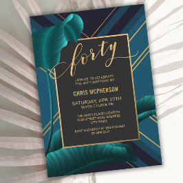 Invitación Lujoso follaje tropical 40.º Fiesta de cumpleaños