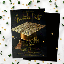 Lujoso Golden Glitz Cap Graduation Party