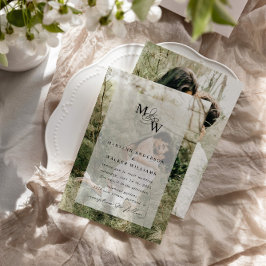 Invitación Lujoso presupuesto de tipografía Boda Faux Velum