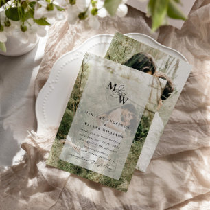 Invitación Lujoso presupuesto de tipografía Boda Faux Velum