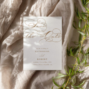 Invitación Lujoso presupuesto de tipografía salva la fecha