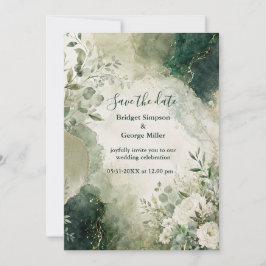 Invitación Lujoza Bodas Florales Collage de Esmeralda y Salvi