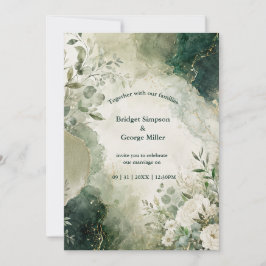 Invitación Lujoza Bodas Florales Collage de Esmeralda y Salvi
