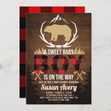 Lumberjack Baby Shower Wood Plaid