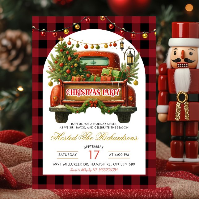 Invitación Lumberjack Christmas Truck Holiday Party (Subido por el creador)