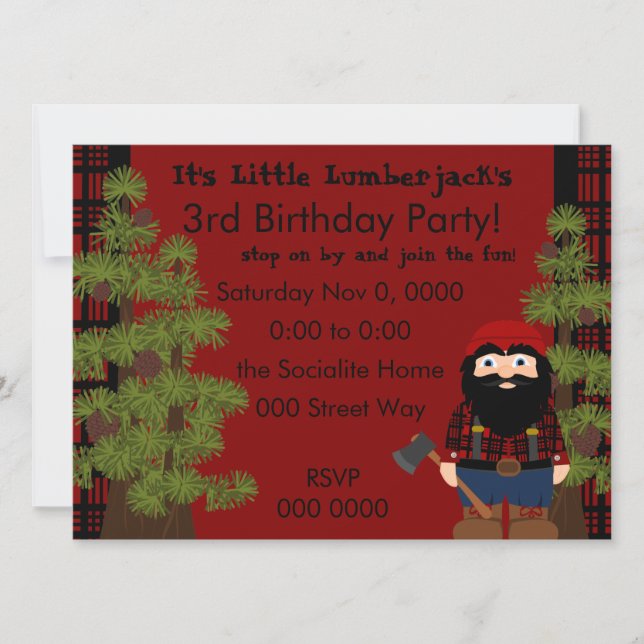 Invitación Lumberjack Gnome (Anverso)