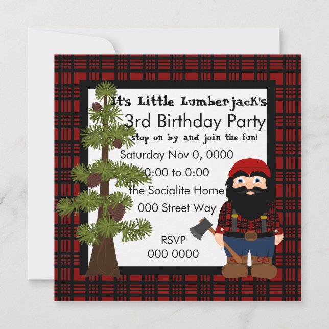 Invitación Lumberjack Gnome (Anverso)