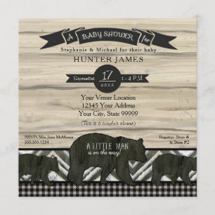 Invitación Lumberjack para bosques de bosque de oso Baby Show