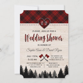 Invitación Lumberjack Red Buffalo Barn Boda Ducha Pareja
