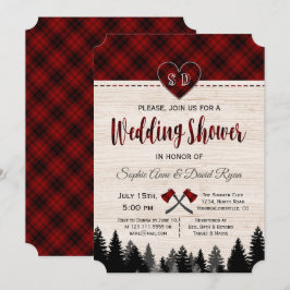 Invitación Lumberjack Red Buffalo Barn Boda Ducha Pareja