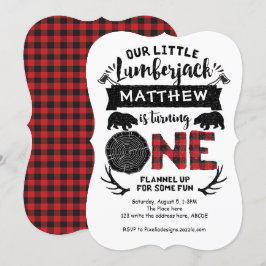 Invitación Lumberjack, Woodland, aventuras, primer cumpleaños
