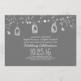 Invitación lumbreras de luciérnaga jarras de albañilería boda