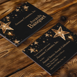 Invitación Luminosas estrellas de oro de cristal en Fiesta de