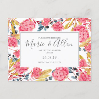 Invitación Luminosas flores rosadas salvan la postal de la fe