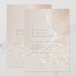Invitación Luminoso Boda de la Rubor Pink Fawn Crystal Shimme