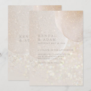 Invitación Luminoso Boda de la Rubor Pink Fawn Crystal Shimme