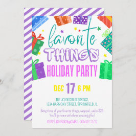 Invitación Luminoso Fiesta de Navidades de Cosas Favoritas Co