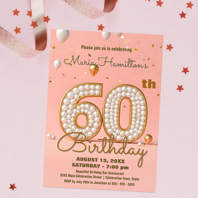 Invitación Luminoso oro y suave celebración de cumpleaños núm (Subido por el creador)