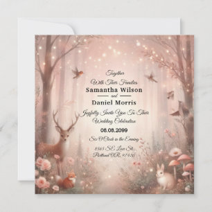 Invitación Luminoso reino forestal de espuma y florecimiento