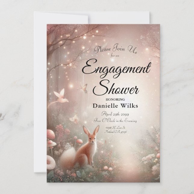 Invitación Luminoso reino forestal de espuma y florecimiento (Anverso)