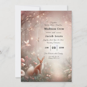Invitación Luminoso reino forestal de espuma y florecimiento