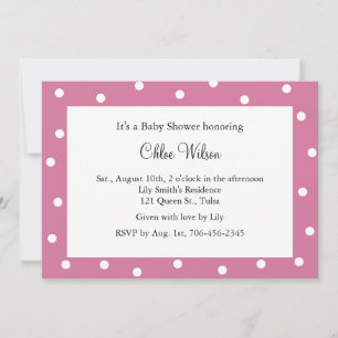 Invitación Luminosos puntos rosados de polka