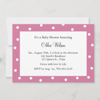 Invitación Luminosos puntos rosados de polka