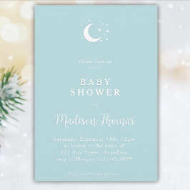 Invitación Luna azul de invierno y estrellas