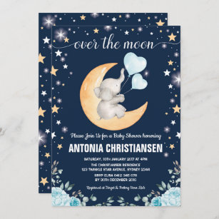 Invitaciones de bebés y embarazos Fiesta De Bienvenida Al De La Luna Y De  Las Estrellas 13x18