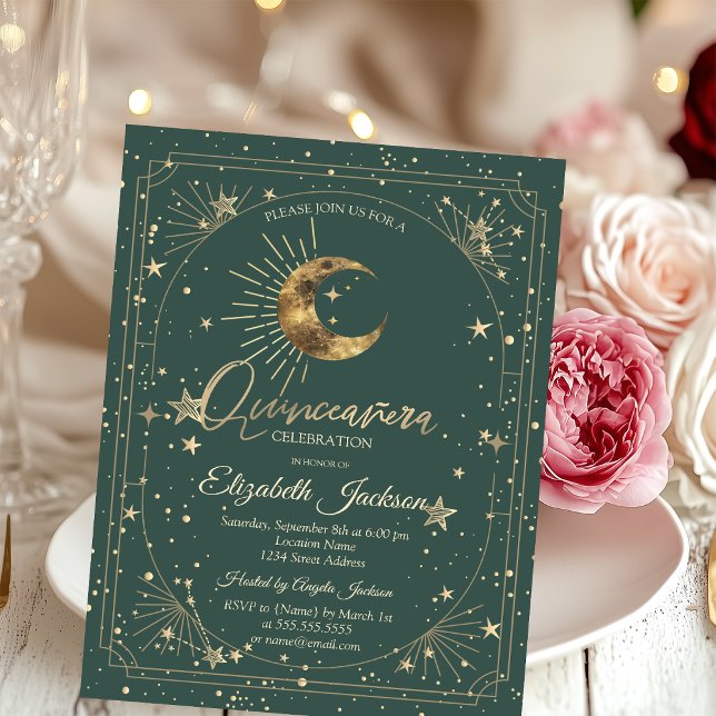 Invitación Luna Celeste Estrellas Marco Quinceañera (Subido por el creador)