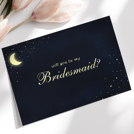 Invitación Luna Celeste Estrellas ¿Serás Mi Dama de Honor