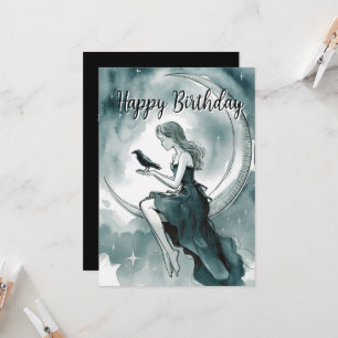 Invitación Luna Celeste Y Estrellas,Cumpleaños De Niña & Cuer
